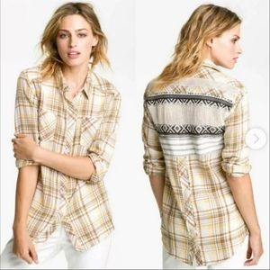 Free People park ranger plaid button down